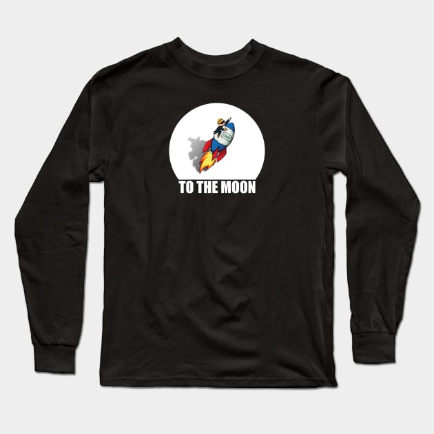 Wallstreetbets WSB To The Moon - Diamond Hands Stock Market Tendies Stonks Long Sleeve T-Shirt by Tesla